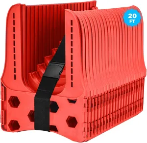 RV Sewer Hose Support 20FT – Heavy-Duty Flexible Design with Deep Cradles & Carry Strap | Compact Folding System | Fits Travel Trailers, Campers & Motorhomes | Fast Setup & Smooth Drainage