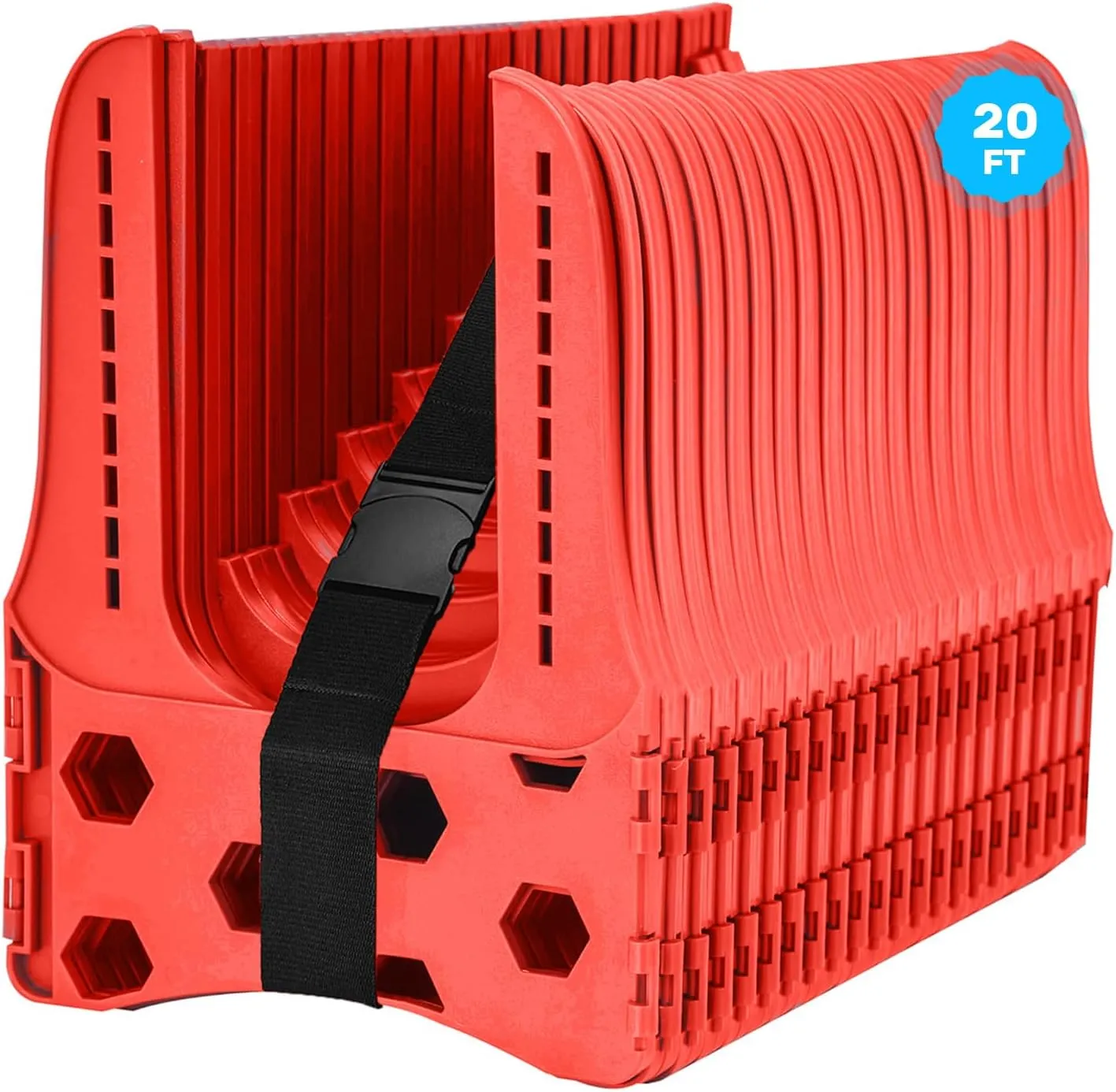 RV Sewer Hose Support 20FT – Heavy-Duty Flexible Design with Deep Cradles & Carry Strap | Compact Folding System | Fits Travel Trailers, Campers & Motorhomes | Fast Setup & Smooth Drainage