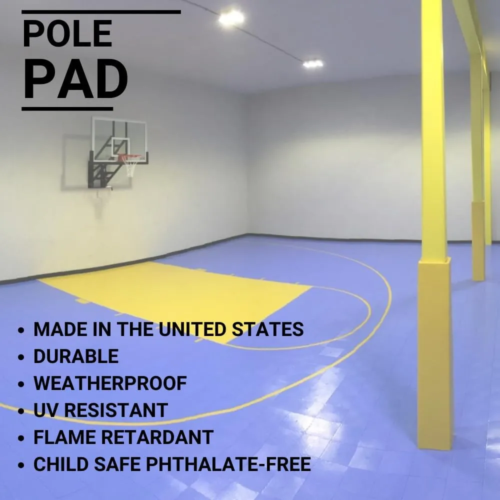 Safety Pole Pad, for Square Pole Only, 4 FT Tall, 1” Thick Foam, Weatherproof, UV-Resistant, Hook/Loop Closure