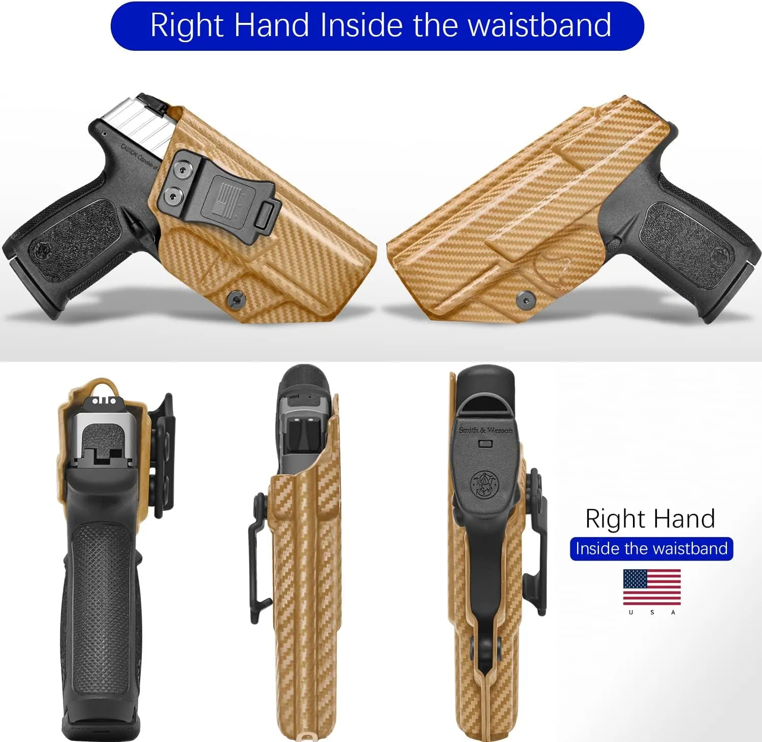 S&W SD9VE SD40VE Holster IWB Kydex Fit: Smith & Wesson SD9 VE & SD40 VE Pistol – Inside Waistband Concealed Carry – Adj. Cant & 'Posi-Click' Retention – No Wear or Jitter - USA Made - Right Hand Draw