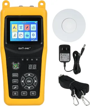 Satlink ST-5030 DVB-S2/S ISDB-T J83B Digital Satellite Signal Finder Meter 950 to 2150 2.4inch TFT LCD Screen Signal Strength Meter with Compass Outdoor Camping Measuring Device