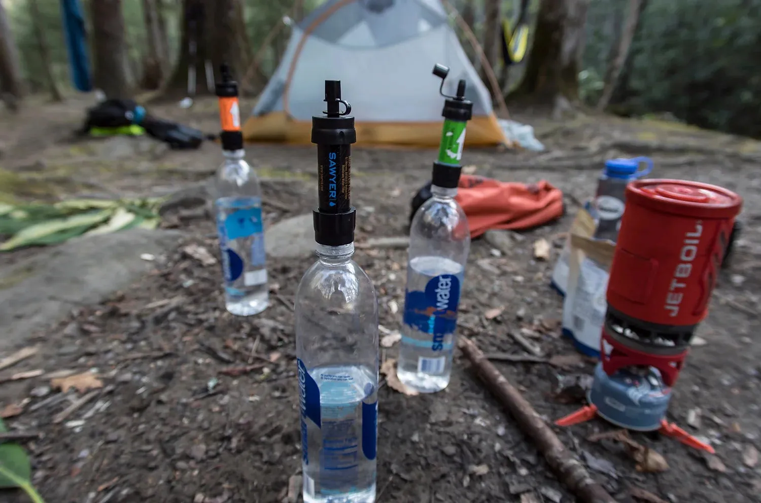 Sawyer MINI Water Filter 2-Pack (Blue & Green) - Ultralight 0.1 Micron Survival Water Purifier
