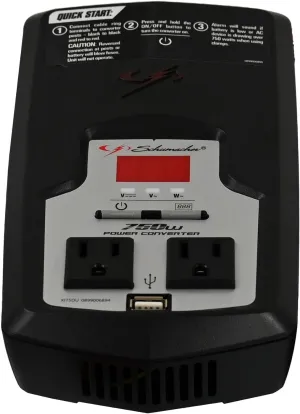 Schumacher XI75DU 750W Digital Power Converter with Battery Clamps and 12V Adapter Plug