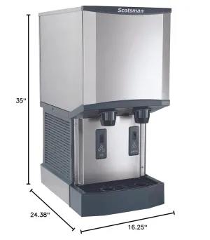 Scotsman HID312A-1 Meridian Nugget Ice & Water Dispenser, 12-Pound Capacity, Stainless Steel, 115-Volts, NSF