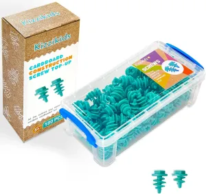 Screws Kit Top-up 180 Piece, Cardboard Construction Tools, STEM Educational Toys for at-Home Play   Classroom Learning, Mix Kit for Boys and Girls Aged 5  (Blue)