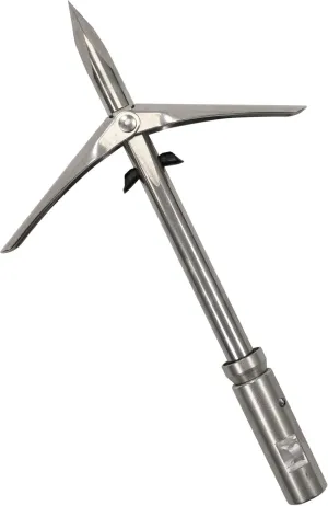 Scuba Choice Spearfishing Pole Spear Tip - 6.25" Stainless Steel, Twin Barb Double Wing with 6mm Thread, Durable Replacement for Accurate and Underwater Hunting