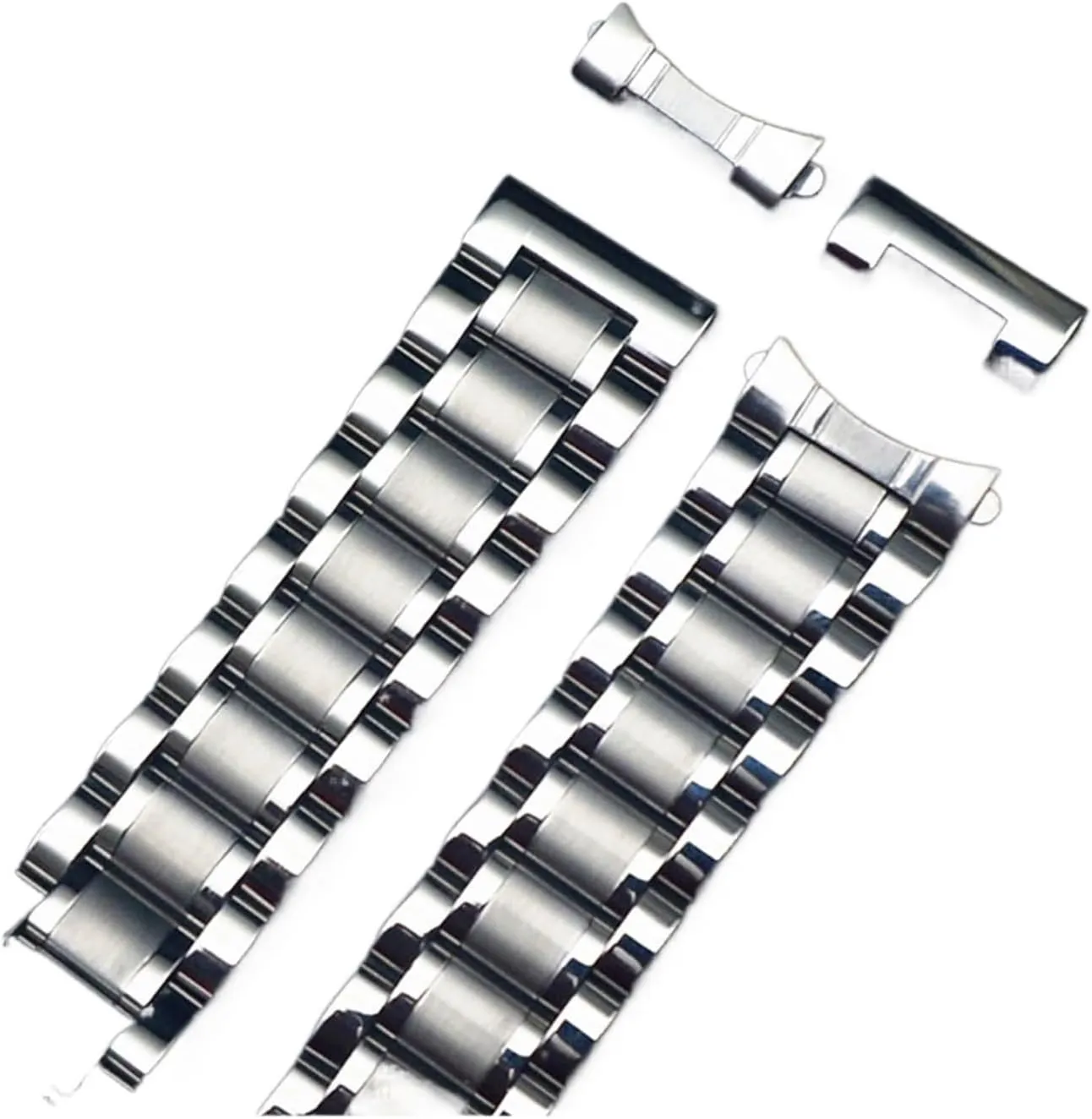 SDFFGHJ 12mm 14mm 16mm 18mm 20mm 22mm 24mm Width Watch Band Stainless Steel Strap Five-bead Diving Steel Strap Watch Accessories Tool
