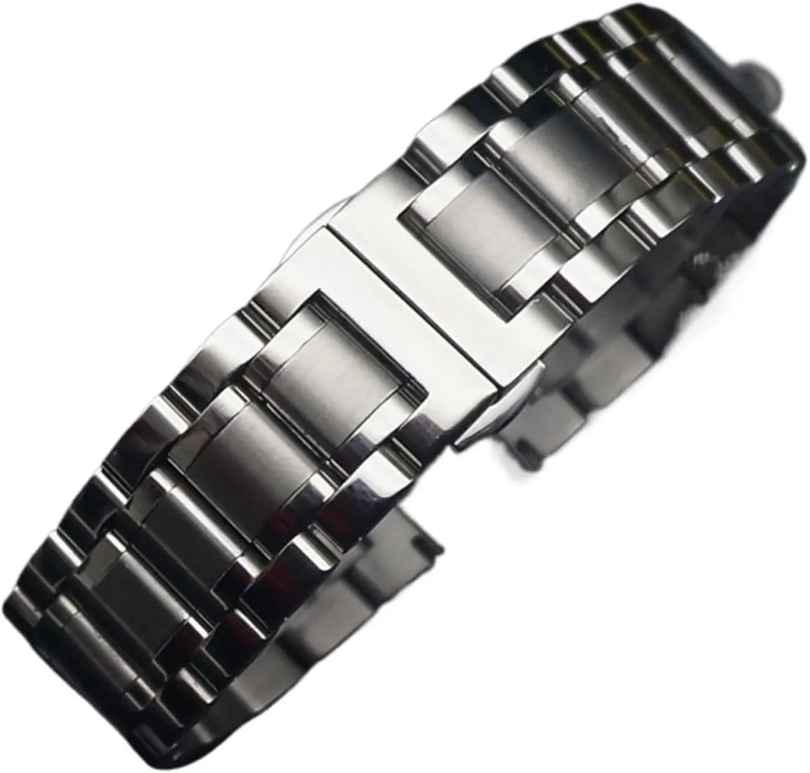 SDFFGHJ 12mm 14mm 16mm 18mm 20mm 22mm 24mm Width Watch Band Stainless Steel Strap Five-bead Diving Steel Strap Watch Accessories Tool