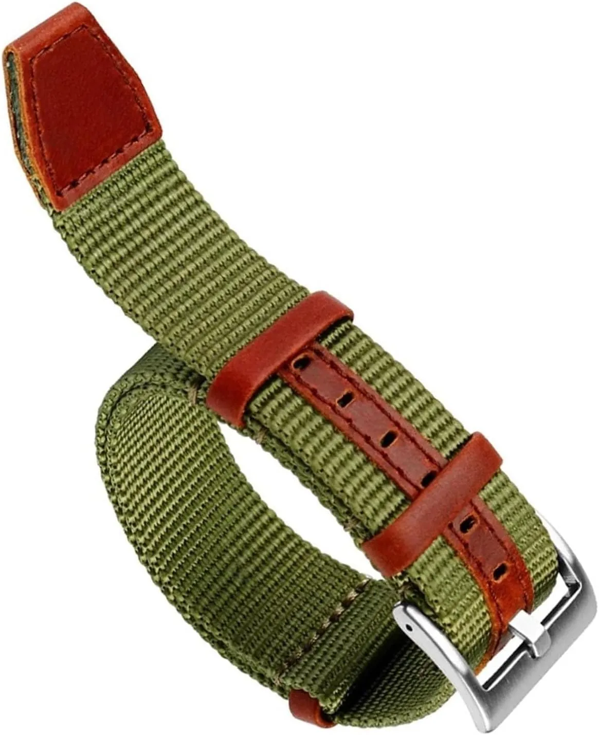 Seat Belt Leather Nylon Watch Band for Seiko Heavy Strap Replacement Watch Bracelet