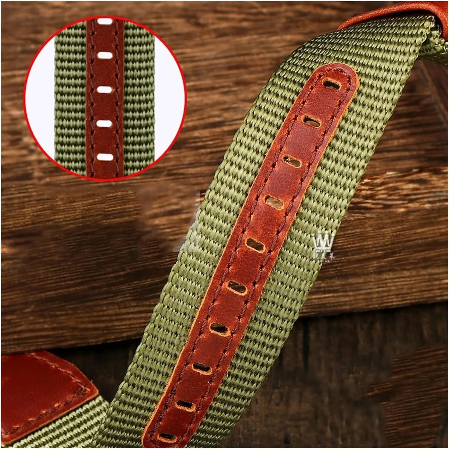 Seat Belt Leather Nylon Watch Band for Seiko Heavy Strap Replacement Watch Bracelet