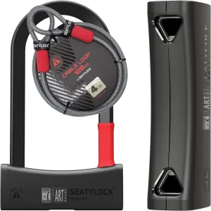 Seatylock Mason Bike U Lock and Locking Cable Kit - Patented Heavy Duty Anti Theft Diamond Secure ULock - Ultra Security Bicycle Safety Tool with Keys for City Electric, Mountain Bikes and Scooters