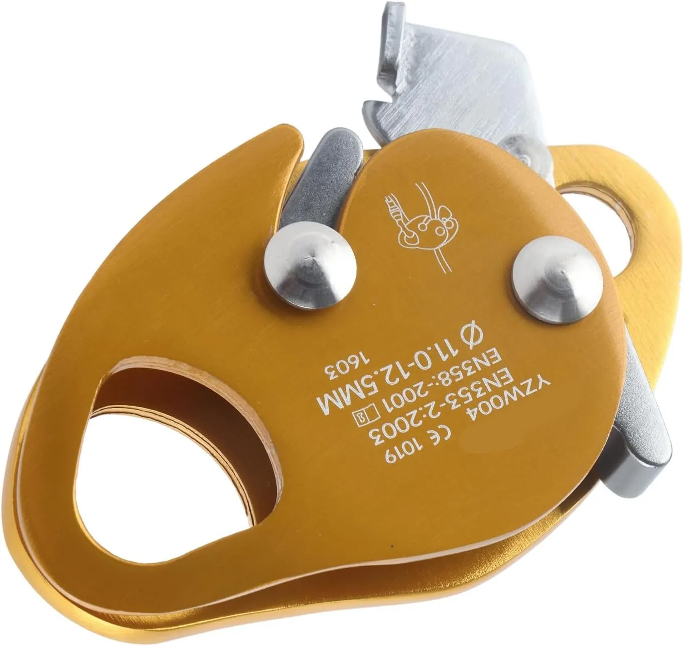 SELF Braking Stop Descender 11‑12.5MM Rope CLAMP Rescue Rappel Ring Climbing Gear for Climbing Rope