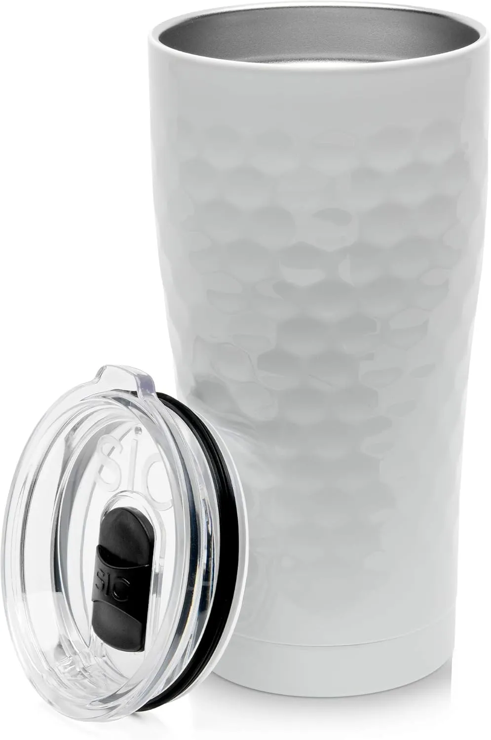 Seriously Ice Cold SIC 20 Oz. Double Wall Vacuum Insulated 18/8 Stainless Steel Travel Tumbler Mug | Powder Coated with Splash Proof BPA Free Lid | Coffee, Tea, Wine, and Cocktails (Dimpled Golf)