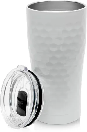 Seriously Ice Cold SIC 20 Oz. Double Wall Vacuum Insulated 18/8 Stainless Steel Travel Tumbler Mug | Powder Coated with Splash Proof BPA Free Lid | Coffee, Tea, Wine, and Cocktails (Dimpled Golf)
