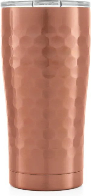 Seriously Ice Cold SIC 20 Oz. Double Wall Vacuum Insulated 18/8 Stainless Steel Travel Tumbler Mug | Powder Coated with Splash Proof BPA Free Lid | Coffee, Tea, Wine, and Cocktails (Hammered Copper)