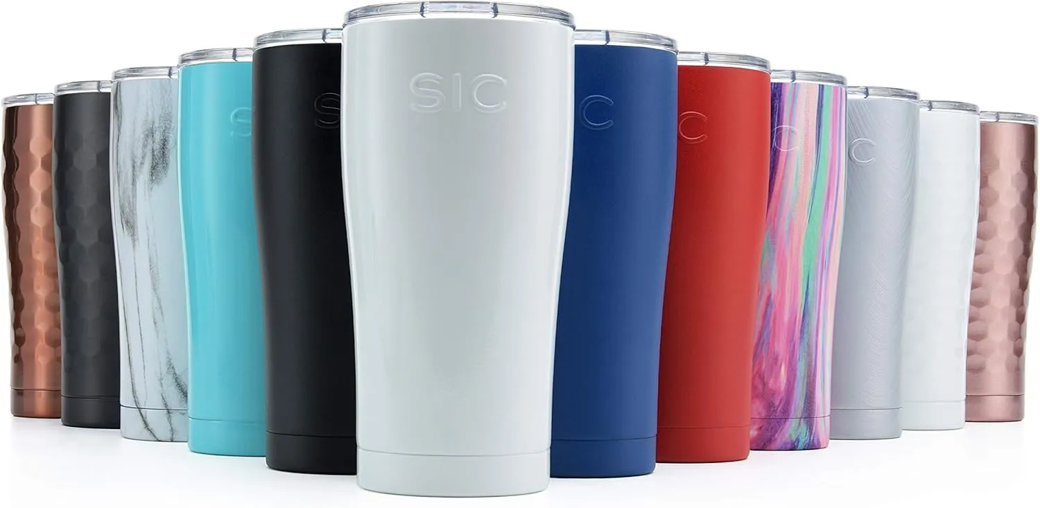 Seriously Ice Cold SIC 20 Oz. Double Wall Vacuum Insulated 18/8 Stainless Steel Travel Tumbler Mug | Powder Coated with Splash Proof BPA Free Lid | Coffee, Tea, Wine, and Cocktails (Hammered Copper)