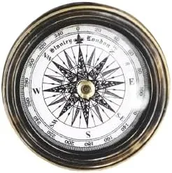 Set of 5 Brass Magnetic Compasses – Ideal for Halloween Costumes and Themed Decorations – Authentic Nautical Design for Spooky and Adventure-Themed Events