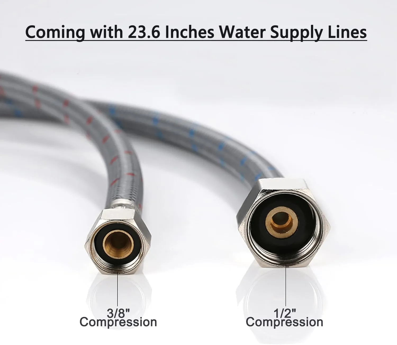 SHACO Kitchen Faucet with Side Sprayer, Stainless Steel 2 Handle Kitchen Sink Faucet with Water Supply Line, Brushed Nickel High Arch 360 Swivel Kitchen Faucet for Sink 3 Hole 4 Hole