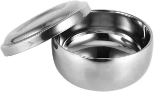 Shaving Soap Bowl With Lid for Men, Stainless Steel Shaving Soap Cup Shaver Cleansing Foam Bowl Face Beard Shaving Accessories Tools