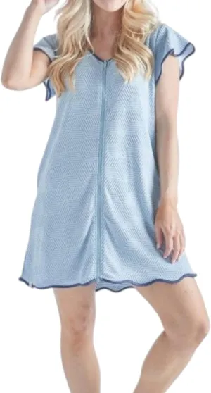 Simply Southern Women's Terry Zip-Front Coverup Dress, Short Sleeve V-Neck, Available in Navy and Hot Pink