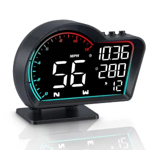 SinoTrack HUD Digital GPS Speedometer for Car Universal Heads Up Display Oversize Screen Large LCD MPH Speedometer Speed Fatigued Diving Alert Over-Speed Alarm Compass for All Vehicle