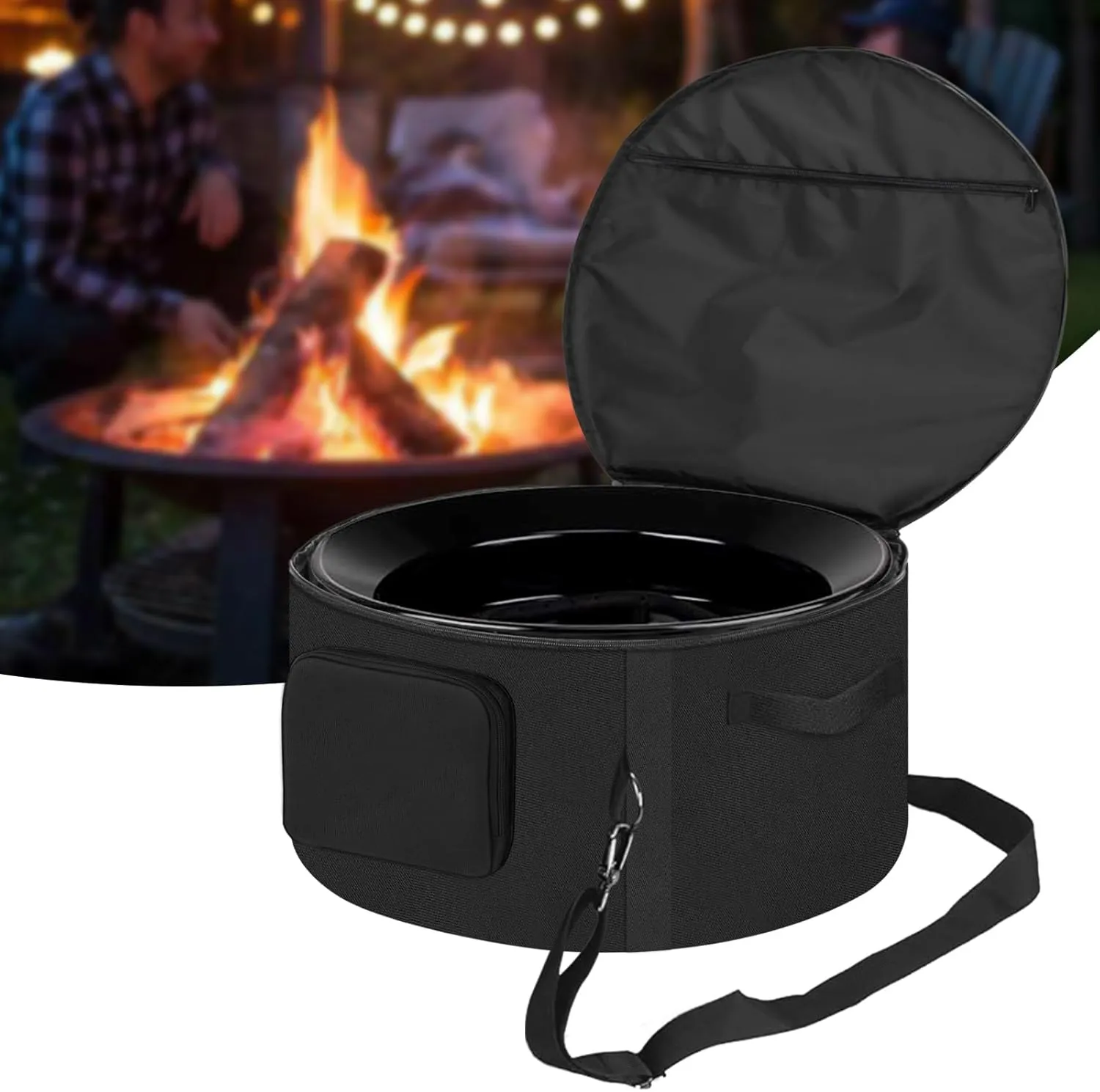 SIRUITON Outdoor 24-Inch Fire Pit Bag Compatible with Outland Firebowl Model, Firebowl Travel Carrying Case for Diameter Propane Gas Fire Pit, Black,Bag Only