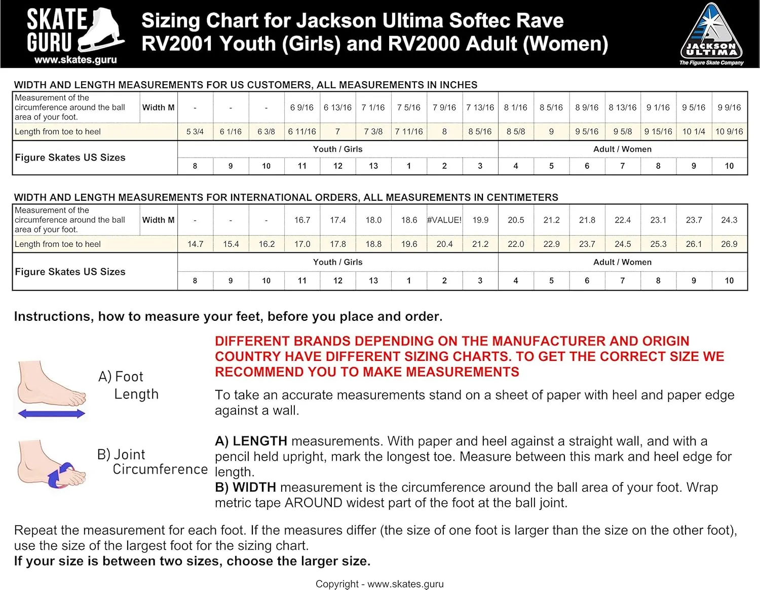 SKATE GURU Jackson Ultima Figure Ice Skates Softec for Women and Girls