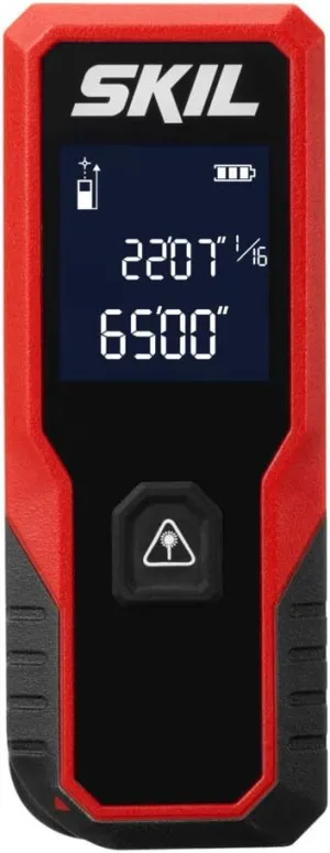 Skil 65ft. Compact Laser Distance Measurer with Wheel Measuring Mode, Backlit LCD Display, Carry Bag and battery Included - ME9821-00