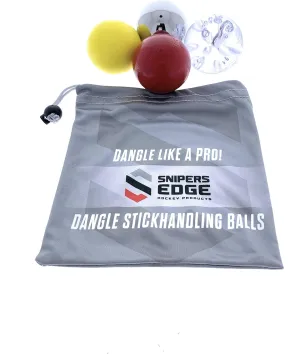 Snipers Edge Hockey Stickhandling Balls - Hockey Dangle Balls with Bag - Improve Stickhandling On and Off The Ice - Bring Anywhere!