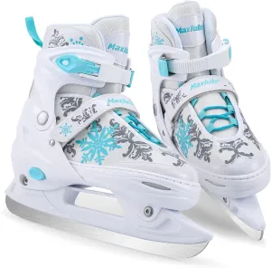 Snowflake Girl's Adjustable Ice Skates | Kids Ice Hockey Skates for Girls Boys Youth | Fun Beginner Ice Skating Shoes for Outdoor and Rink | Soft Comfortable Lining | Three Colors Available