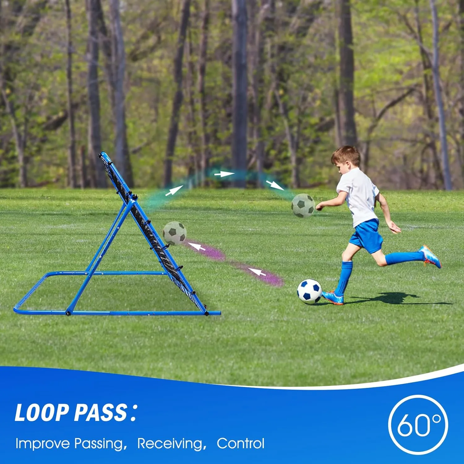 Soccer Rebounder Net, Quick-Switch Angle Soccer Training for Control, Passing Practice, Easy Setup Rebounder Gifts Aids & Equipment for Kids,Teens & Adults