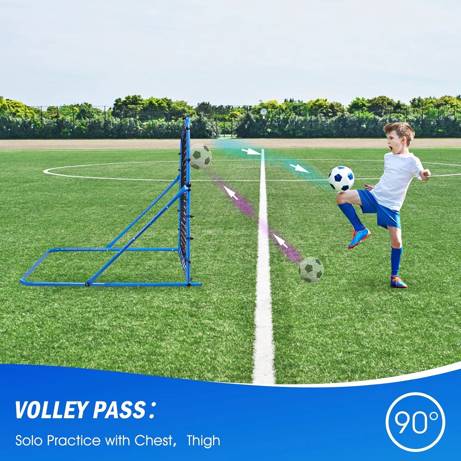 Soccer Rebounder Net, Quick-Switch Angle Soccer Training for Control, Passing Practice, Easy Setup Rebounder Gifts Aids & Equipment for Kids,Teens & Adults