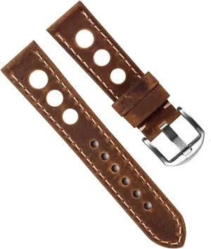 Soft Leather Vintage Watch Strap Three Holes Breathable Watch Band With Buckle Watch Belt