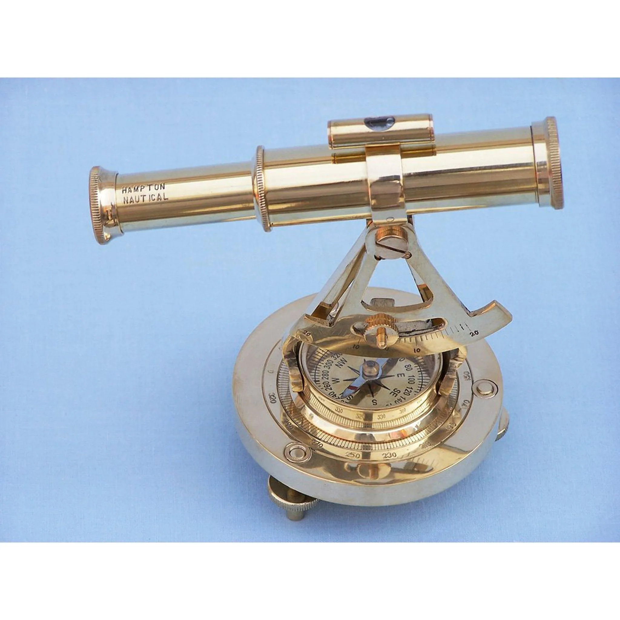 Solid Brass Alidade Compass 7"