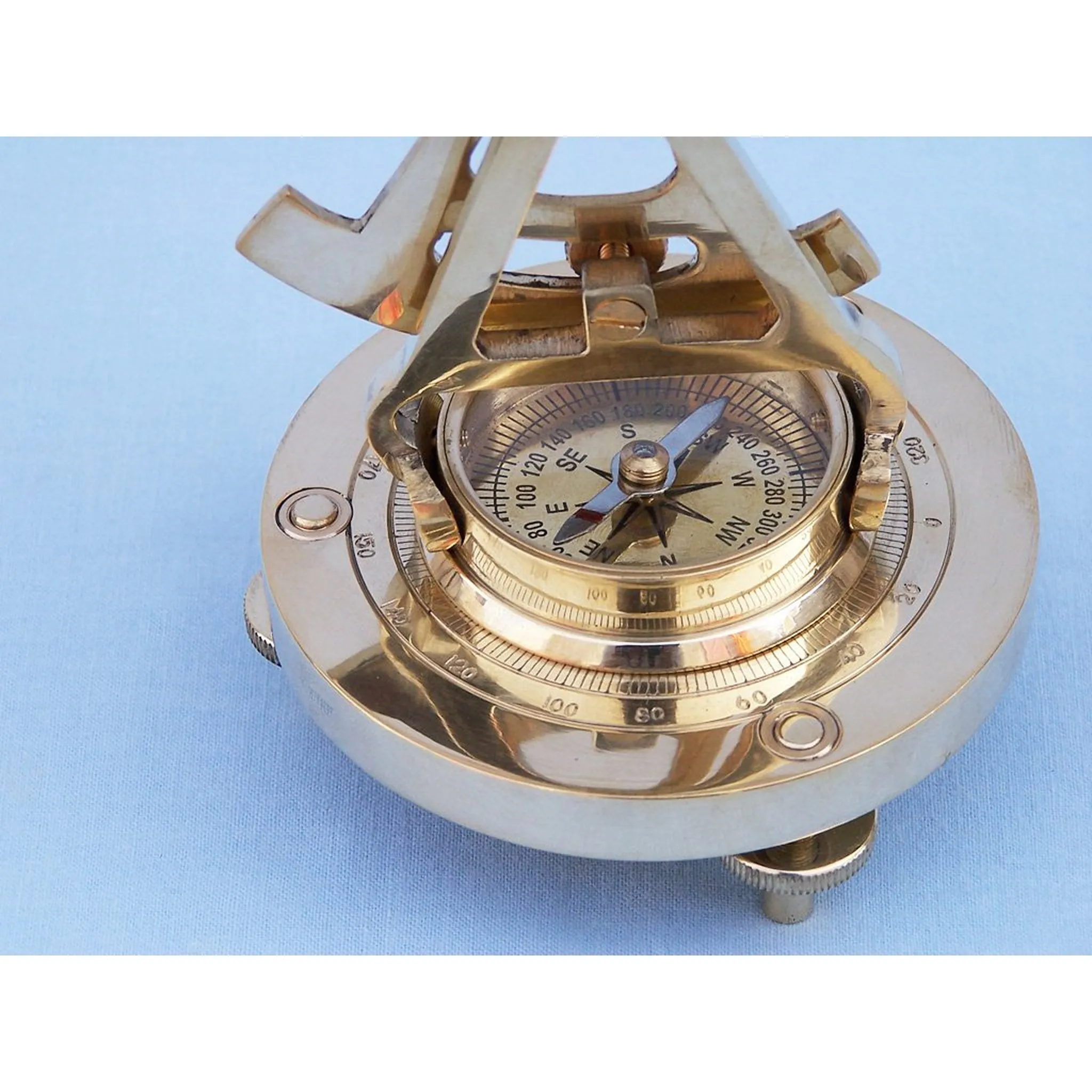 Solid Brass Alidade Compass 7"