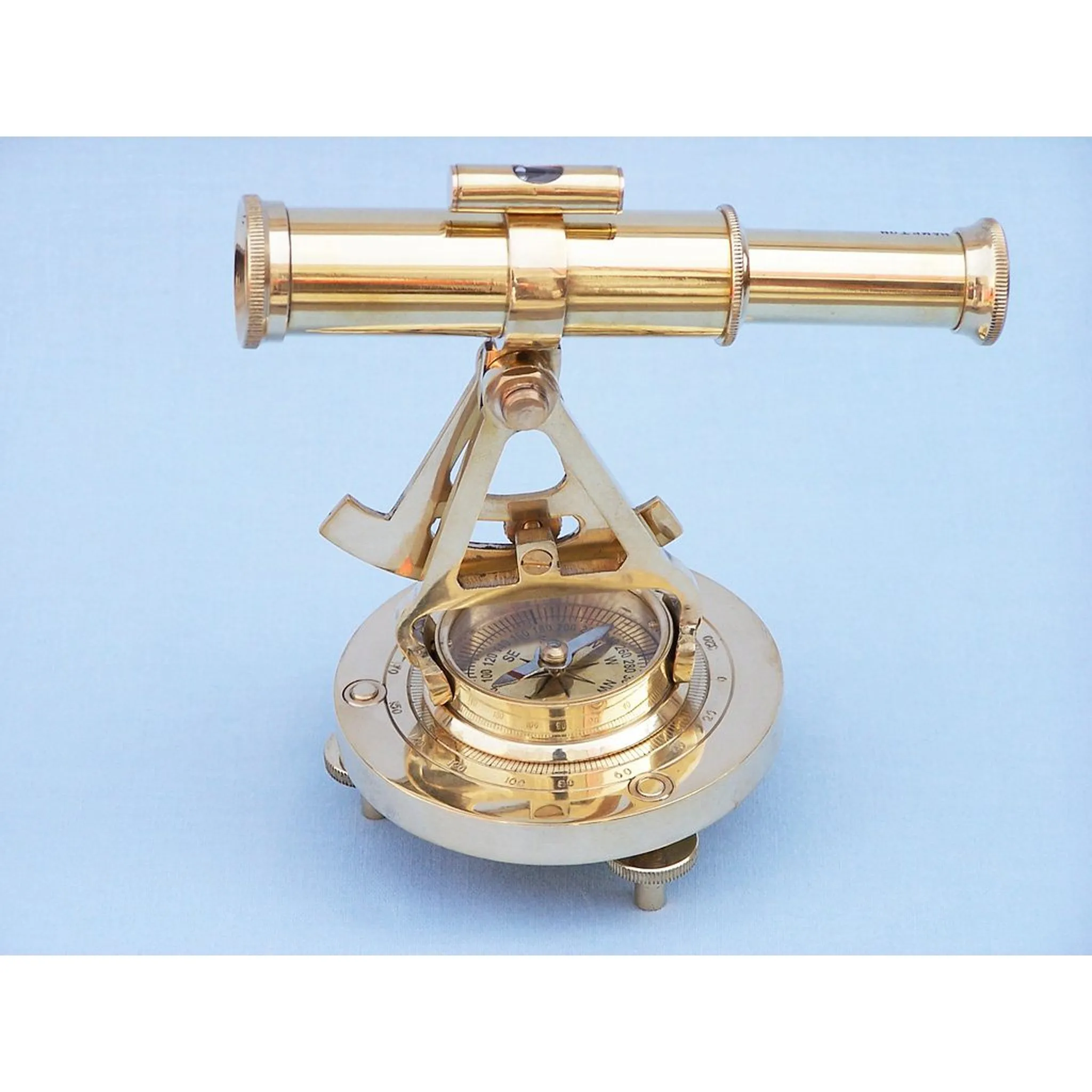 Solid Brass Alidade Compass 7"
