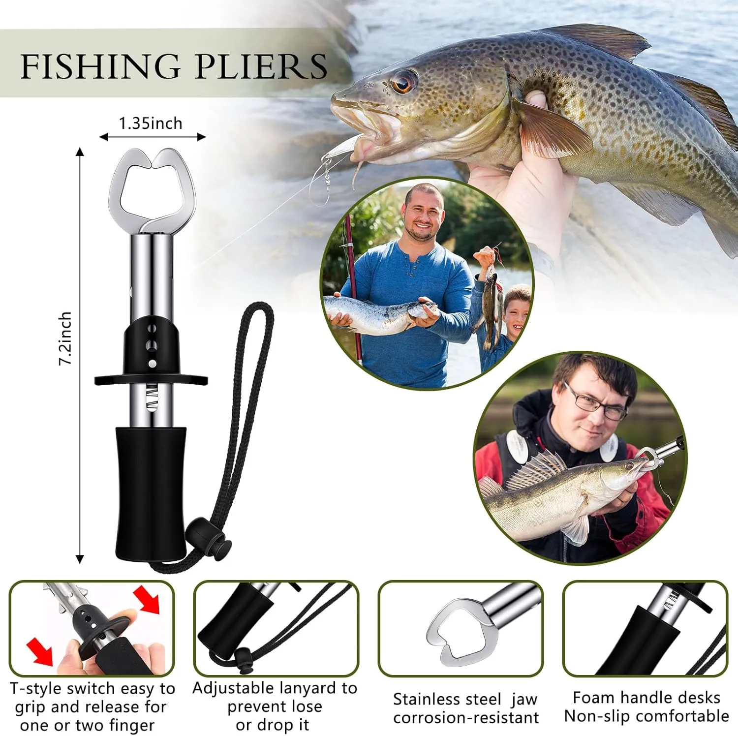 Sosation 134 Pcs Fishing Tool Kit Fishing Gear and Equipment for Men Adults, Include Hook Remover, Pliers Kit, Tackle Box with Tackle Included, Lures, Lip Gripper, Weigh Scale