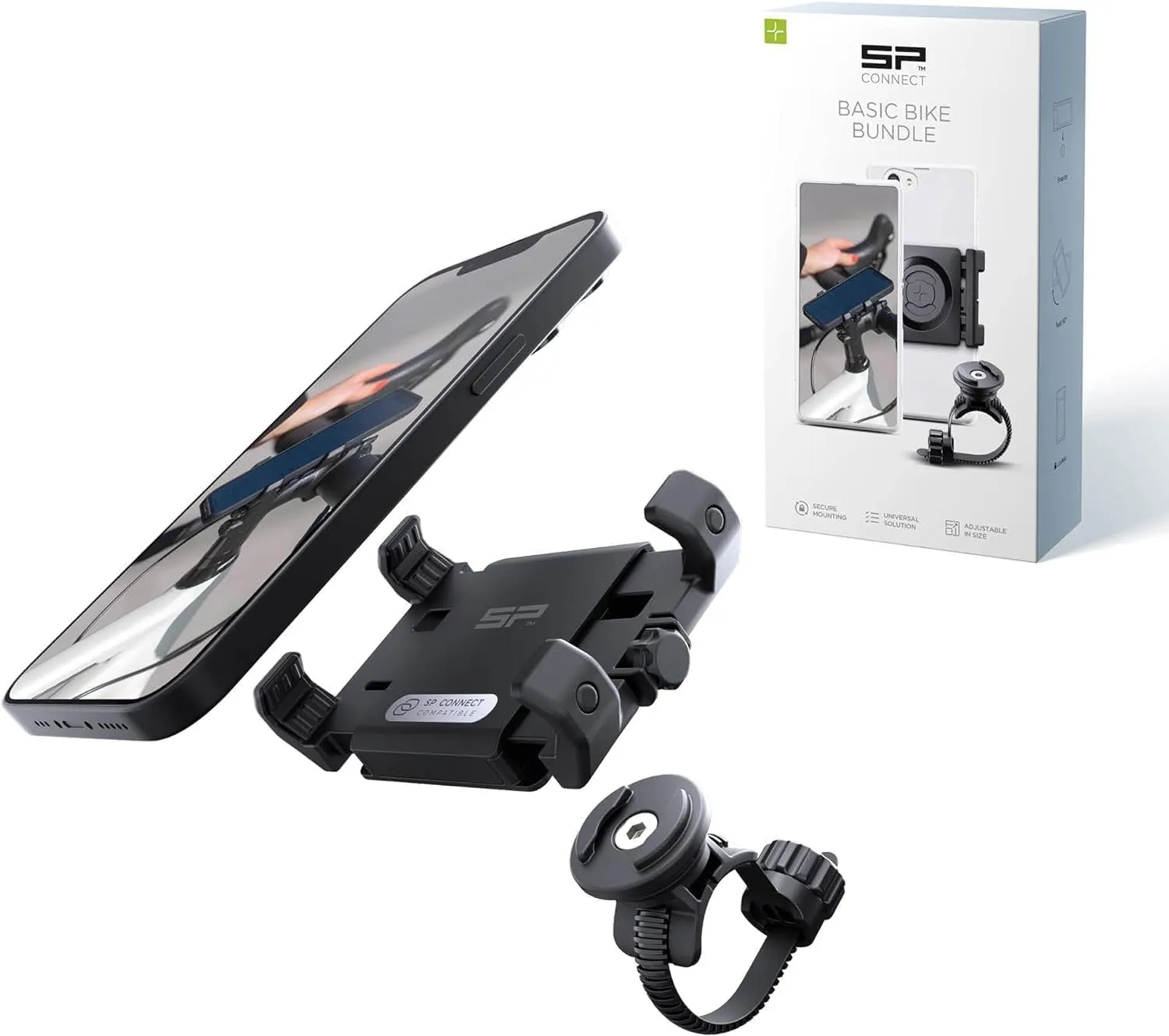 SP CONNECT Universal Bicycle Mobile Phone Holder - Smartphone Bracket Mount for Mountain & Road Bikes - Patented Twist Lock, Strong Clamp-Grip - for 58-85mm Wide Devices - Cycling, Riding Accessories