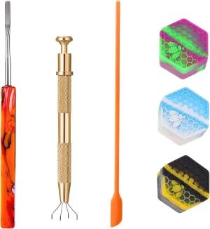 Spacenight Wax Carving Tool Epoxy Resin Grip, Artistic Pattern, Stainless Steel Tip Allows for Precise Pickup and Placement. 6pcs