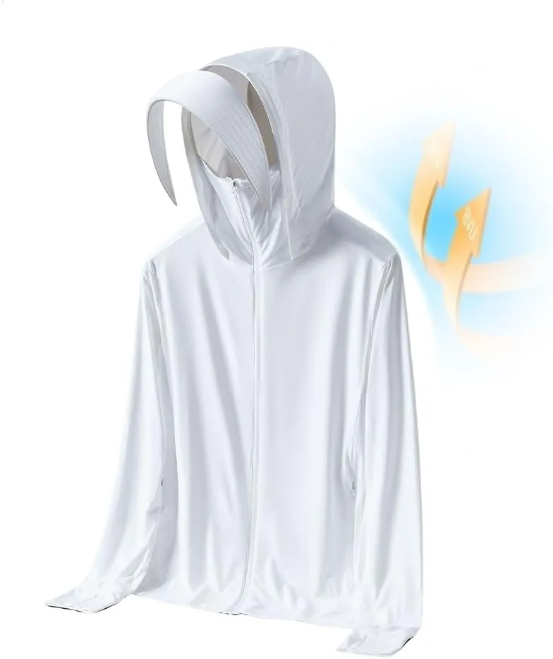 SPF50 Ice Silk Sunscreen Men's Fishing Rash Guard Shirts Summer UV Shirts Lightweight Sun Protection Clothing Skin Coat