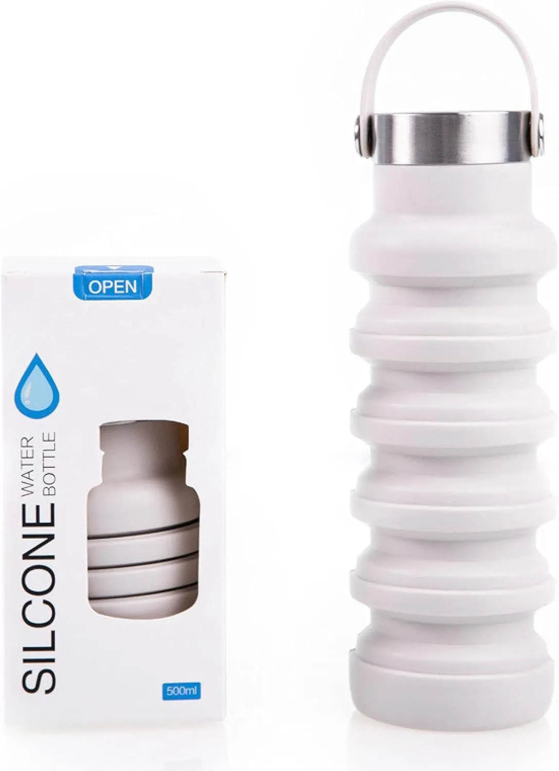 Sports Kettle 550ml Large Capacity Outdoor Sports Water Bottle Kettle Popular Silicone Folding Water Cup Multi-color