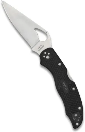 Spyderco Byrd Harrier 7.62" Lightweight Knife with 3.36" 8Cr13MoV Steel Blade and Black Non-Slip FRN Handle - PlainEdge - BY01PBK2