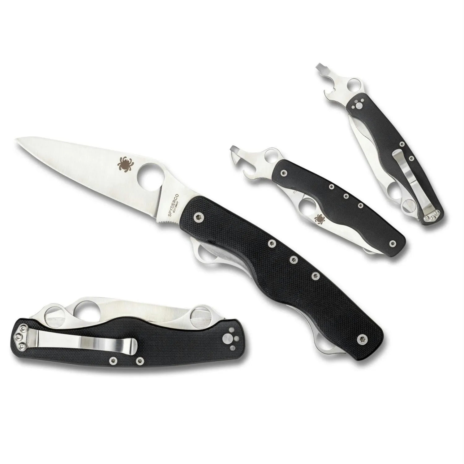 Spyderco ClipiTool Rescue Folder 3.5 in Plain Black G-10