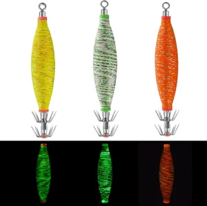 Squid Jigs - Luminous Stainless Steel Fishing Lures Hooks Saltwater Glow in The Dark Squid Catchers Multiple Colors