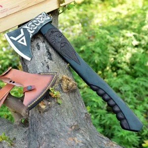 SS SMART & SHARP SPORTS INC Custom Handmade High Carbon Steel Viking Axe Real Hatchet,Gift for hIm,19 inches SS-17606 with Wooden Box
