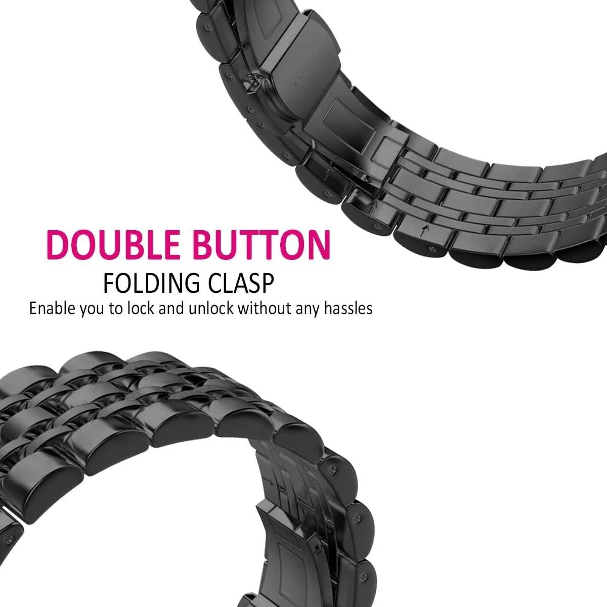 Stainless Steel Bands Compatible with Samsung Galaxy Watch Ultra 47mm, No Gap Metal Replacement Classic Wristband for Men