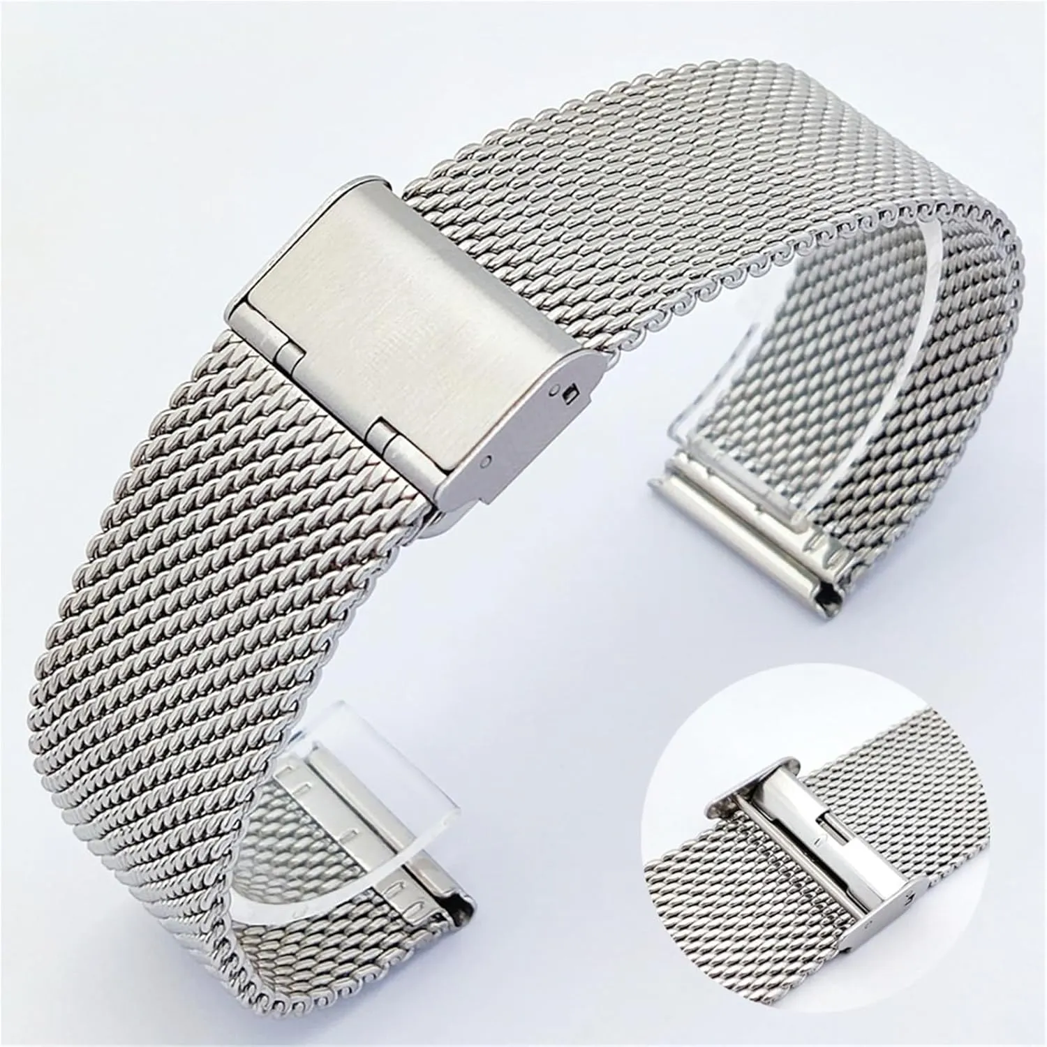 Stainless Steel Braided Watchband Mesh Strap 20mm 22mm Metal Quick Release Men Women Universal Wristband