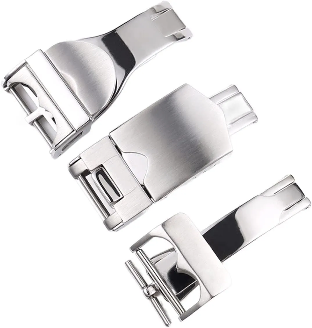 Stainless Steel Clasp Folding Buckle Watch Strap Watchband Belt Buckle For Tudor Black Bay 18mm Silver Watch Buckle
