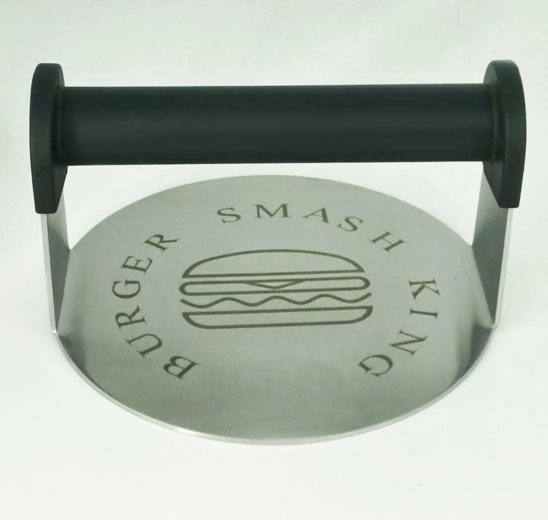 Stainless Steel Hamburger Smash Press, Sandwiches Flat Top Grilling Sear Sizzle Griddle Accessories Burger Smash King Gifts for Men and Dad (6INCH)