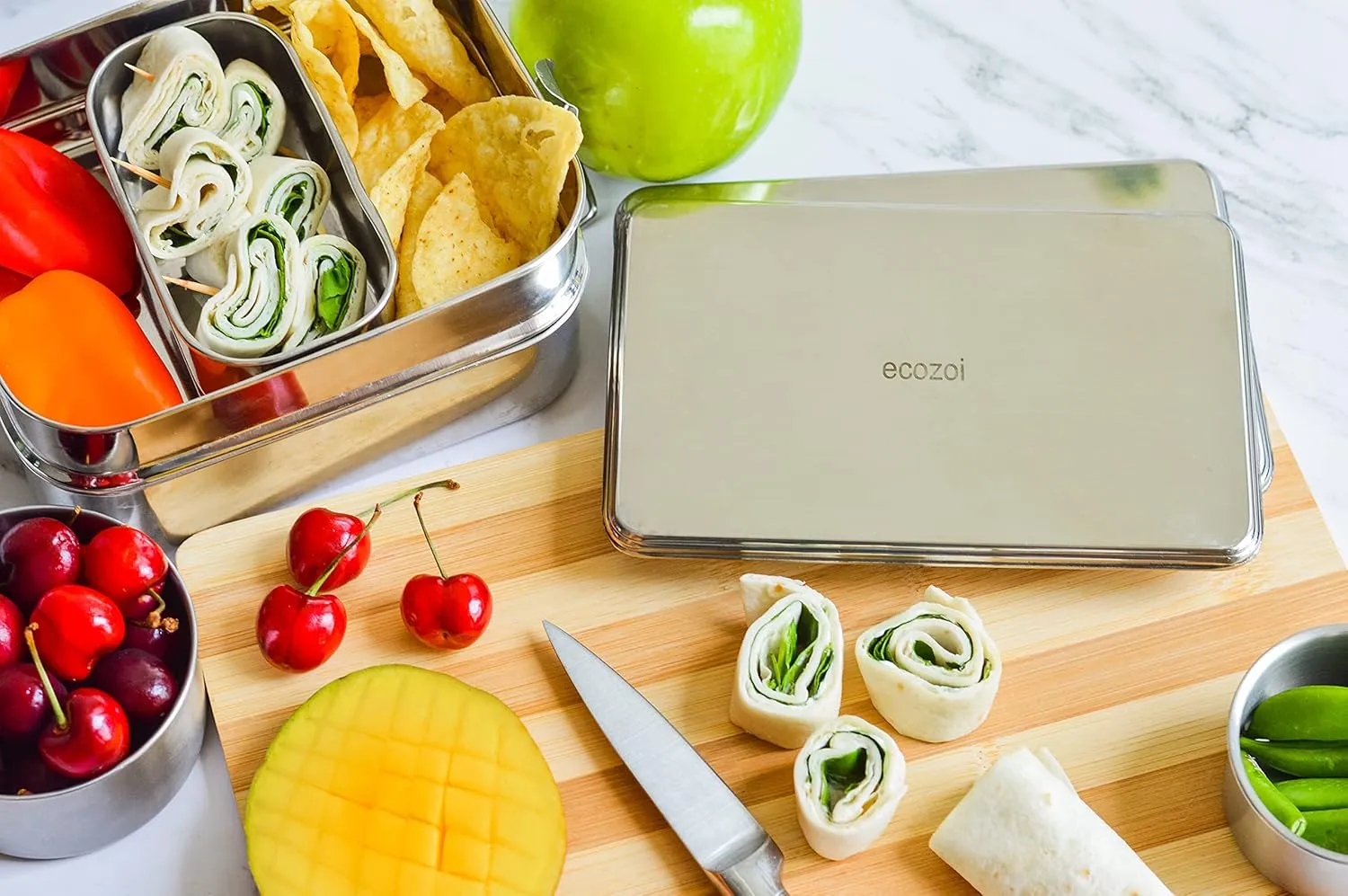Stainless Steel Lunch Chillers - Ice Packs for Lunch Bags, Lunch Boxes, Bento Boxes and Coolers - 2 Pack, Plastic-Free and Sustainable